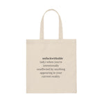 Load image into Gallery viewer, &quot;Unfuckwithable&quot; Canvas Tote Bag
