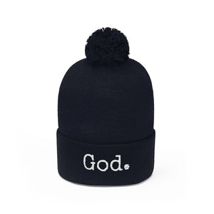 "God."  Pom Pom Beanie