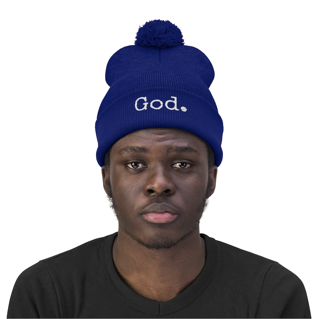 "God."  Pom Pom Beanie