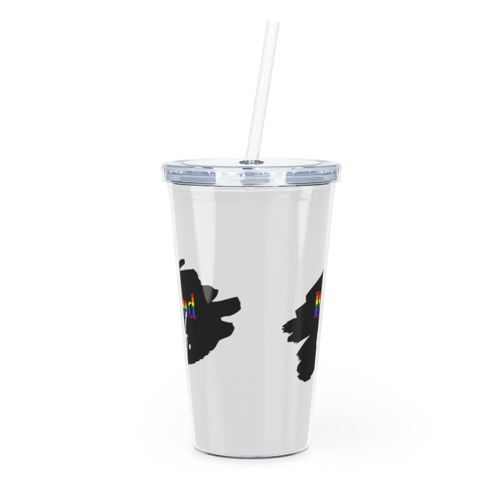 "Proud AF" Plastic Tumbler with Straw