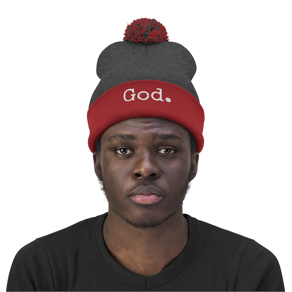 "God."  Pom Pom Beanie