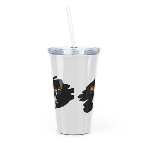 "Proud AF" Plastic Tumbler with Straw