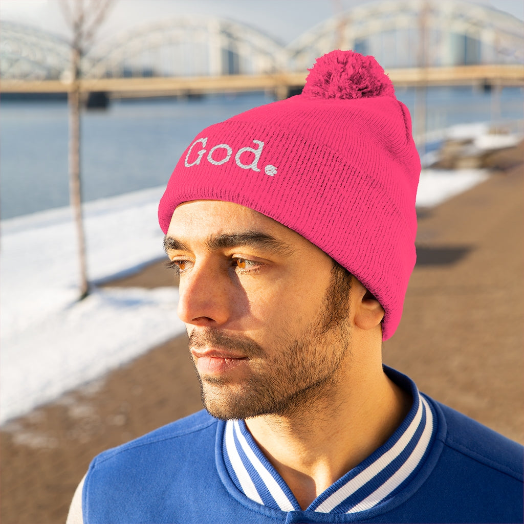 "God."  Pom Pom Beanie